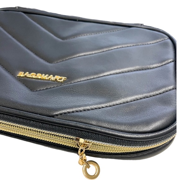 Black Travel Jewelry Organizer Portable Pleather Faux Leather Case - Picture 6 of 14